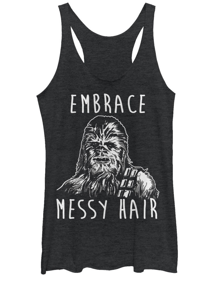 Star Wars Juniors Messy Hair Dont Care Chewie Racerback Tank Top