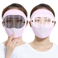 thumbnail image 5 of piezas de cubierta de protección solar de color rosa para la cara de las mujeres máscara de pasamontañas de verano refrescante trabillas para las orejas, máscara facial transpirable, 5 of 5