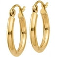 thumbnail image 2 of Primal Gold 10 Karat Yellow Gold 2mm Tube Hoop Earrings, 2 of 5