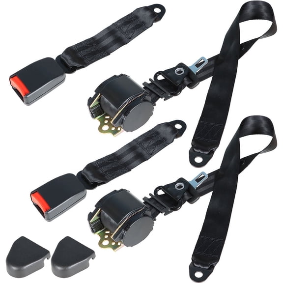 munirater 2 Set Universal 3 Point Retractable Seat Belts For Jeep CJ YJ Wrangler 1982-1995