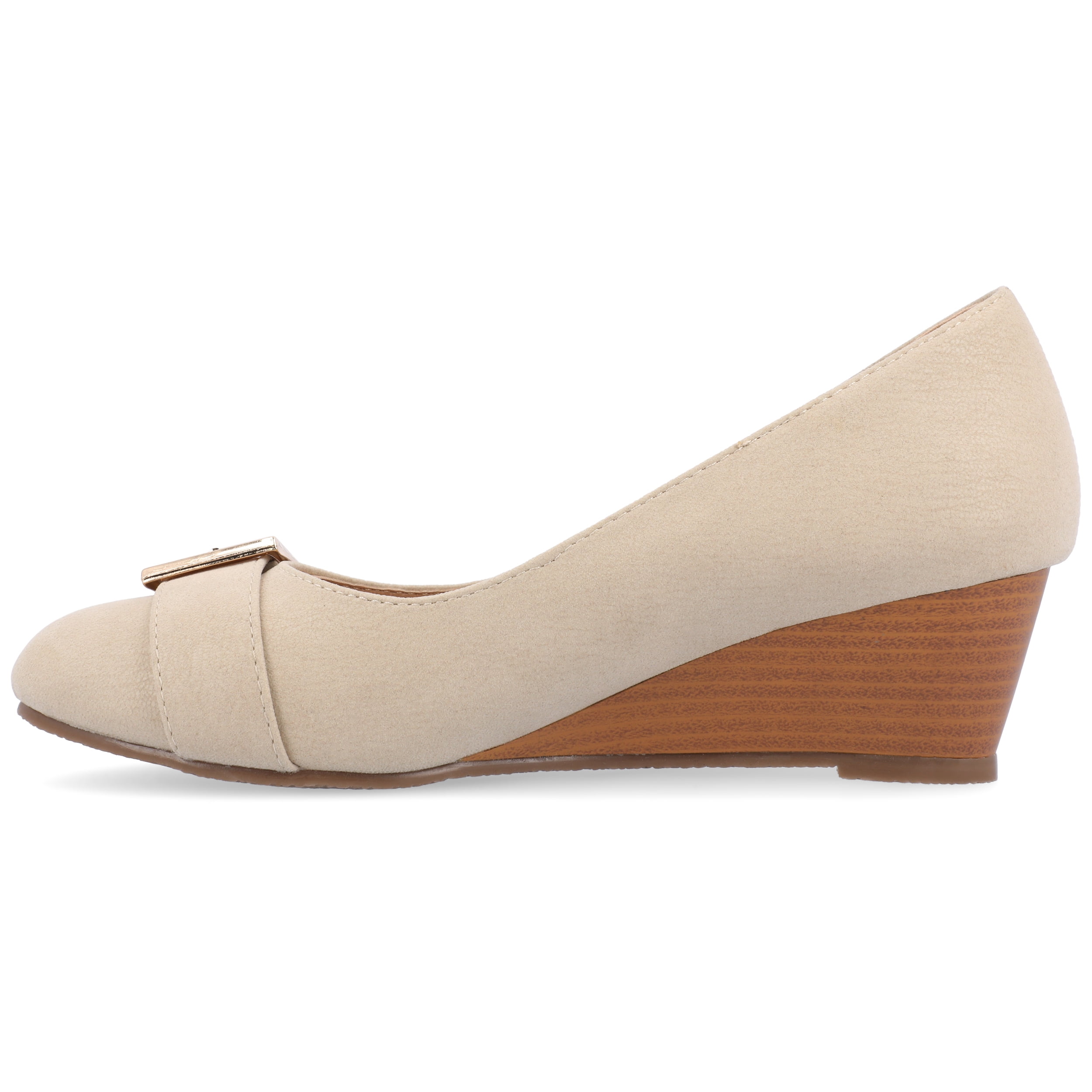Journee Womens Graysn Comfort Insole Slip On Round Toe Wedge, Widths Available