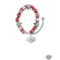 thumbnail image 2 of Silvertone Love Banner on Clear Crystal Heart Red Christmas Bead Bracelet, 2 of 4