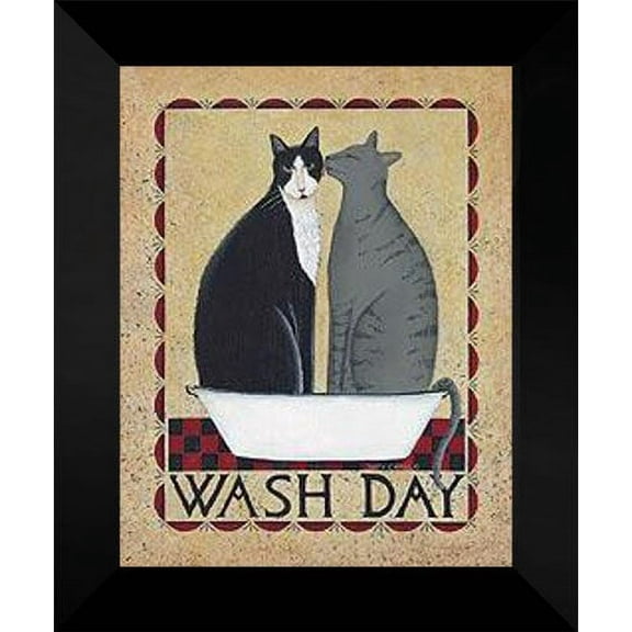 Dotty Chase FRAMED Art Print 15x18 "Wash Day"