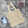 thumbnail image 4 of Bolsa de hombro de punto hueco para mujer de ganchillo simple (amarillo claro) Ehuebsd Para estrenar, 4 of 7