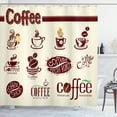 thumbnail image 1 of Ambesonne Coffee Shower Curtain, Abstract Elements Design, 69"Wx70"L, Beige Maroon Green, 1 of 3