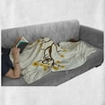 thumbnail image 6 of Funny Soft Flannel Fleece Throw Blanket, Monkey Animations Fun Chimpanzees Climbing on Daisy Trees Animal Life, Cozy Plush for Indoor and Outdoor Use, 50" x 70", Brown Yellow, by Ambesonne, 6 of 6