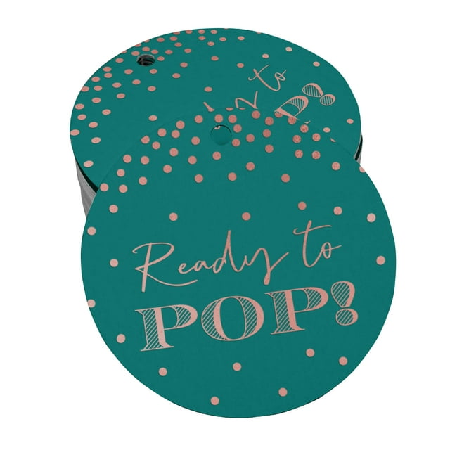 Inkdotpot Real Rose Gold Foil Ready To Pop Baby Shower Tags Favor Hang Paper Tags 100 Pieces