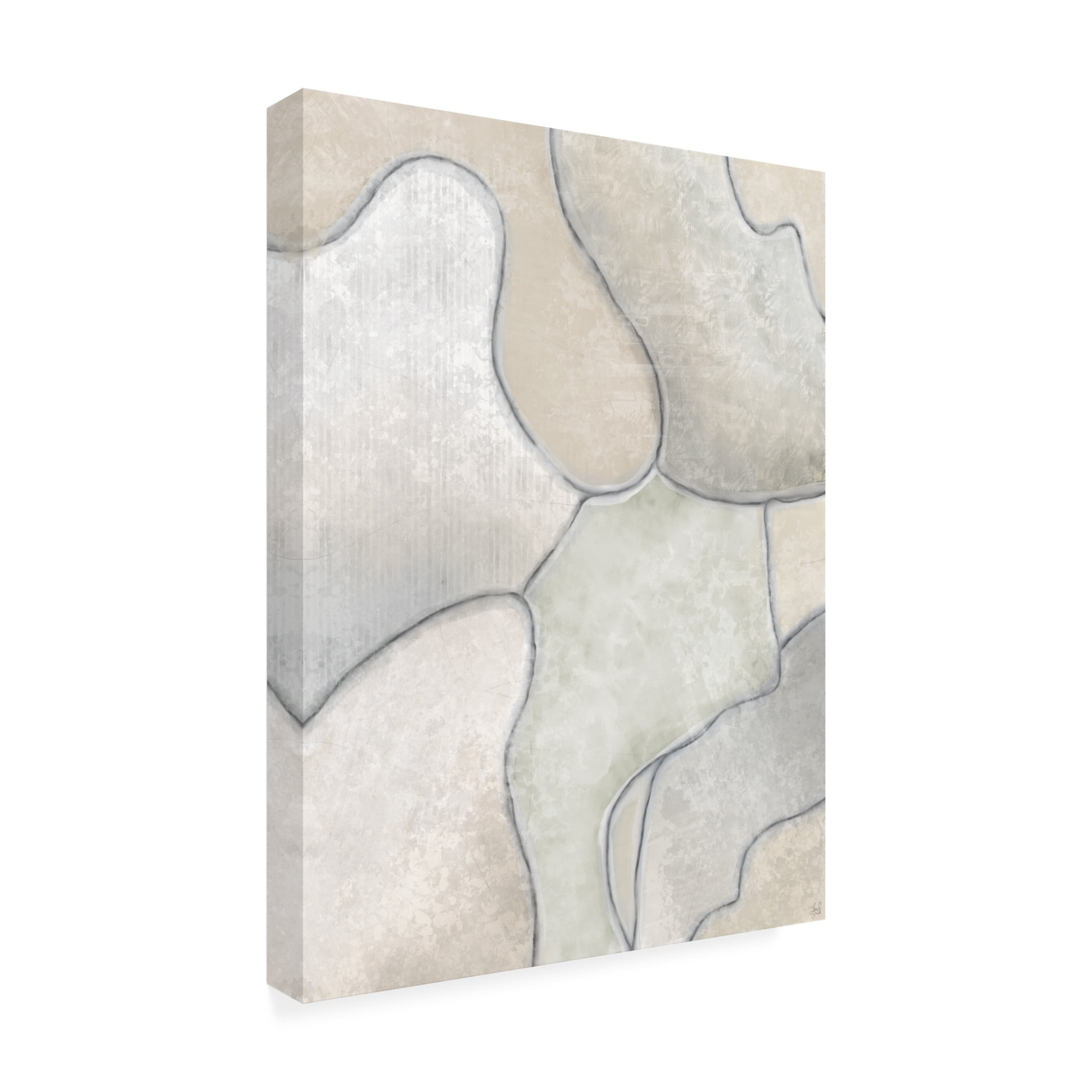 Canvas Wall Art - Line and Brush 'Textured Shapes Wandering' Wall Art for Living Room, Bedroom, or Office Décor by Trademark Fine Art - 24 x 32 Inches