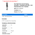 thumbnail image 2 of Rear Right Strut and Coil Spring Assembly - Compatible with 2000 - 2001 Plymouth Neon 2.0L 4-Cylinder, 2 of 2
