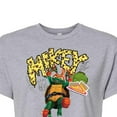 thumbnail image 3 of Teenage Mutant Ninja Turtles: Mutant Mayhem - Michelangelo AKA Mikey - Pizza Rules - Juniors Cropped Cotton Blend T-Shirt, 3 of 5