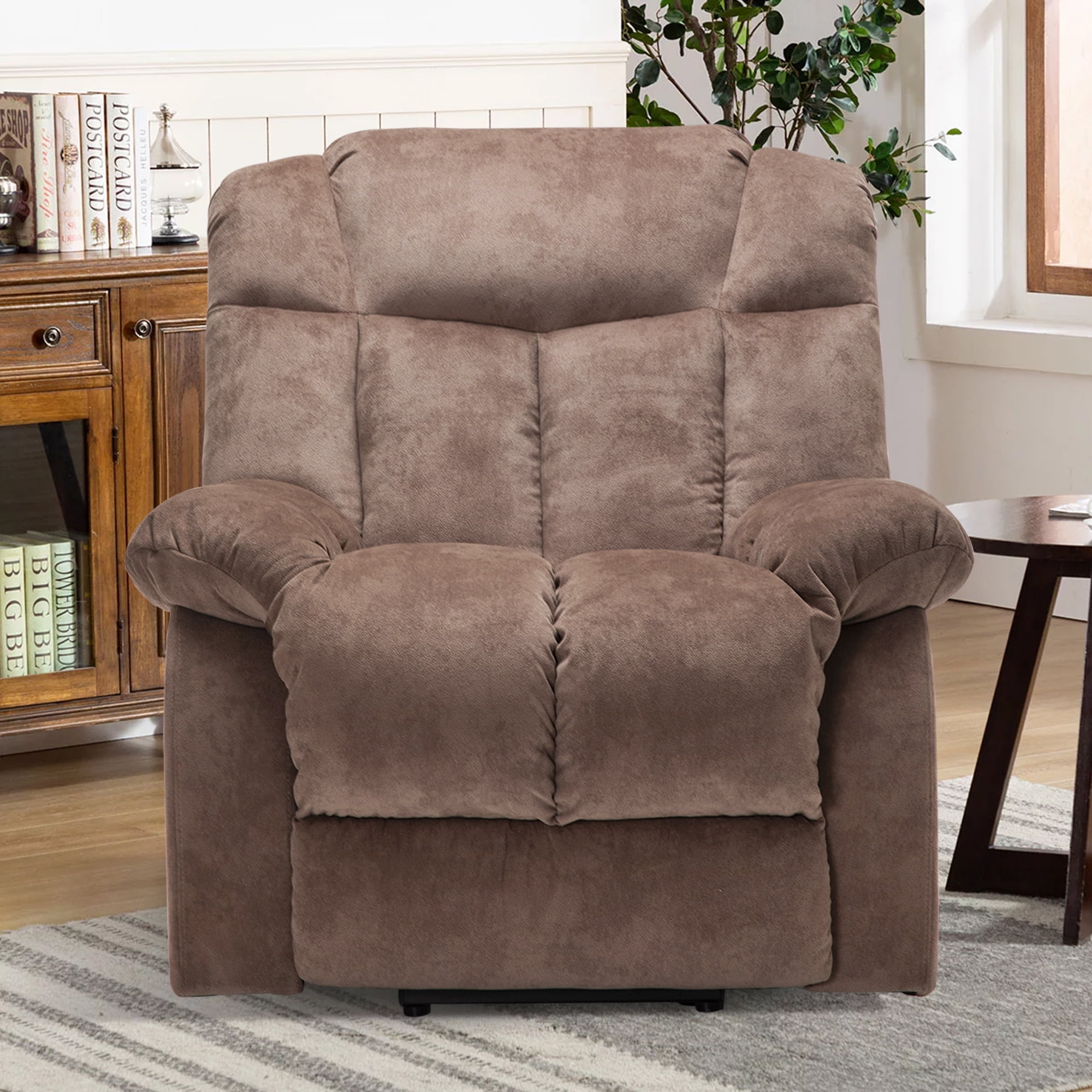 Large Power Lift Recliner Chair for Elderly, Overstuffed Wide Recliners for Adults, Heavy Duty Recliner Sofa and Safety Motion Reclining Mechanism,300lb Capacity,Camel