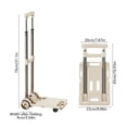 thumbnail image 3 of Folding Hand Truck Dolly, 4‑Wheel Collapsible Hand Truck with Telescopic Handle, Compact Foldable Trolley for Grocery, Moving Boxes, Courier Pickup and Camping Gear Hauling, 3 of 6