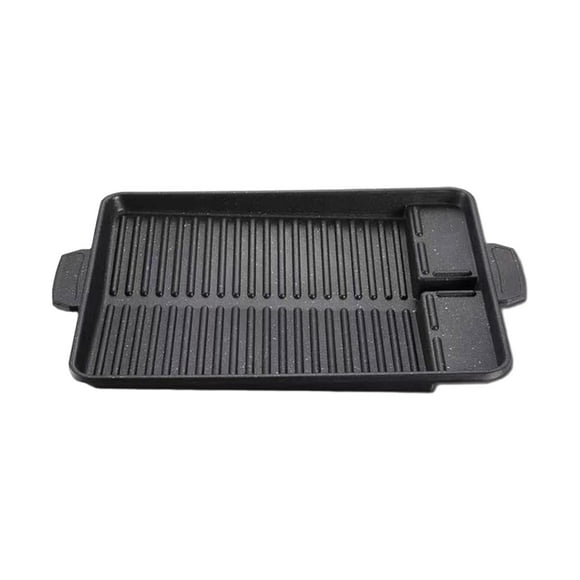 Luzkey BBQ Griddle BBQ Grill Pan Easy to Clean Nonstick Portable Grilling Pan Barbecue Plate for Camping Stovetop Grill BBQ Campfire Square