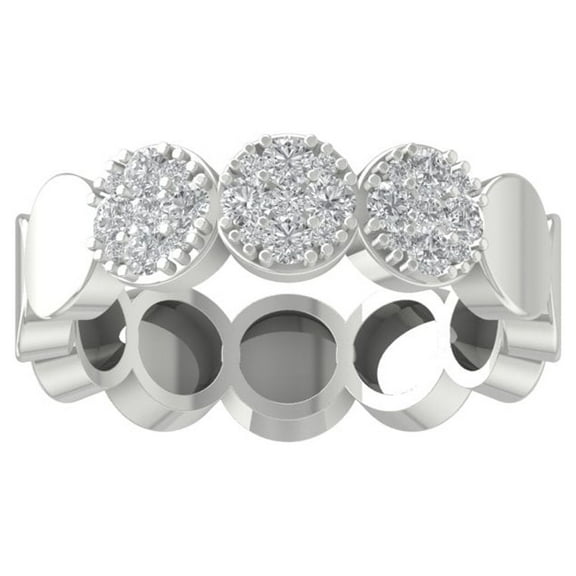 ARAIYA 14K White Gold Round Cluster Diamond Engagement Ring (1/2 cttw, I-J Color, I2-I3 Clarity), Size 10