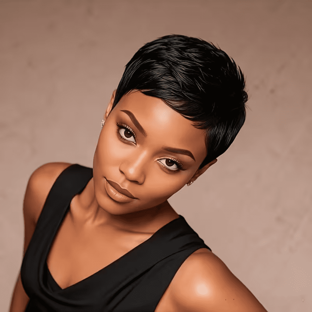 Short Hairstyle Wig for Women - Made from 150% Density Brazilian Human Hair, Featuring a Rose Net Cap Design, Easy to Put On, Ideal for Everyday Wear, Allows for Quick Hairstyle