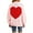 Pink, variant on Women's Oversized Heart Print Cardigan - Longline Open Front Coatigan Sweater