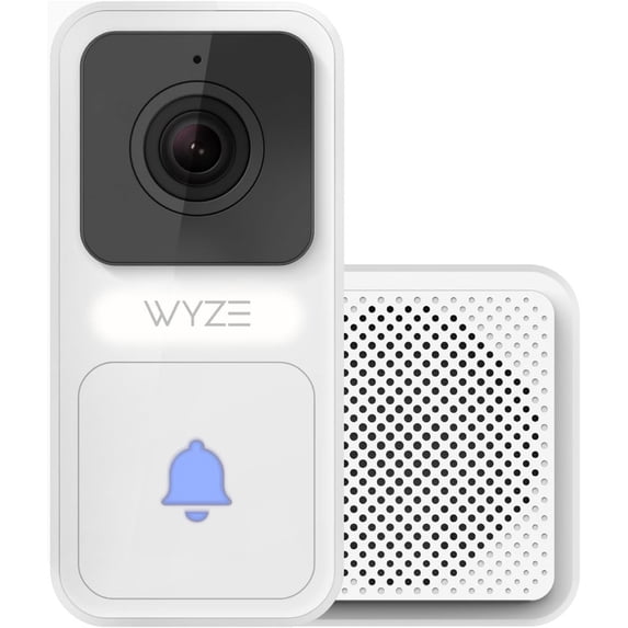 Restored Wyze Video Doorbell (Chime Included), 1080p HD Video, 3:4 Aspect Ratio: 3:4 Head-to-Toe View, 2-Way Audio, Night Vision, Hardwired (Refurbished)