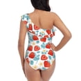 thumbnail image 5 of Honeii Strawberries for women's one-piece swimsuit featuring a chic one-shoulder design experience elegance and style in the water-Medium, 5 of 6