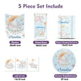 thumbnail image 3 of KAINSY Custom Baby Bedding Set,5 Pcs Personalized Name Baby sheets for Kid Toddler,Light Blue Sleeping Little Elephant and Moon Nursery Bedding Set,a Perfect Gift(Fixed Size), 3 of 8