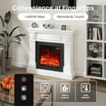 thumbnail image 4 of FURRYFECTION 40" Electric Fireplace with Mantel, Freestanding Fireplace Heater TV Stand with Adjustable 3D Flame, Remote Control, 1500W, White, 4 of 8