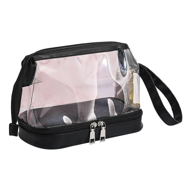 Cosméticos Transparente Para Mujer, Bolsa De Maquillaje Transparente Portátil, Impermeable, Con Cremallera De Viaje, Bolsa De Almacenamiento De Separación En Seco Y Húmedo seitruly HA043559-03