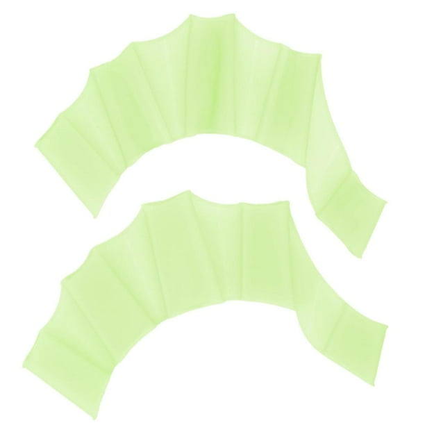 Guantes Natación Con Dedos Palmeados Aletas Mano Paletas Entrenamiento (M) Verde