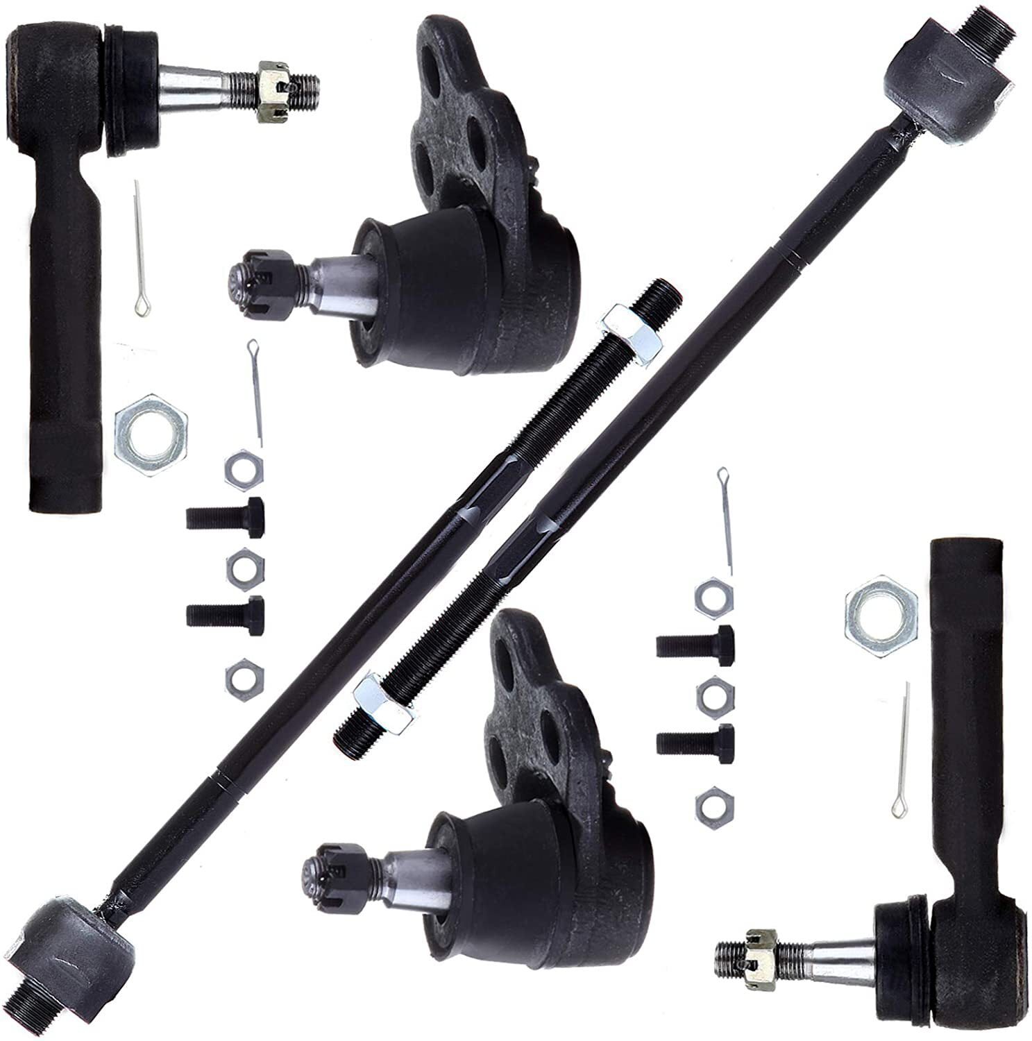 6 Pc Suspension Kit for Chevrolet Oldsmobile Pontiac Control Arms Outer Tie Rod 