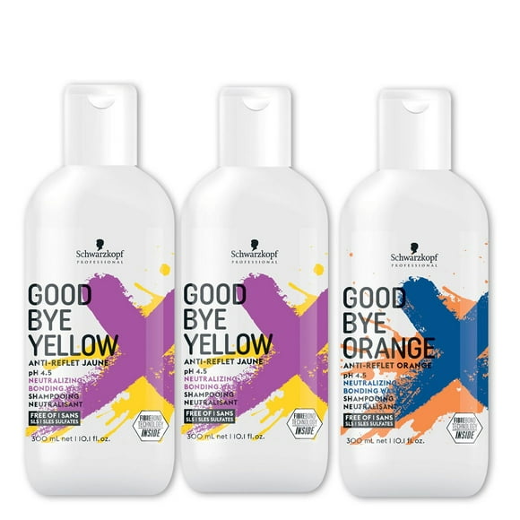 Schwarzkopf Goodbye Brass Yellow + Orange Shampoo 3 pc Kit