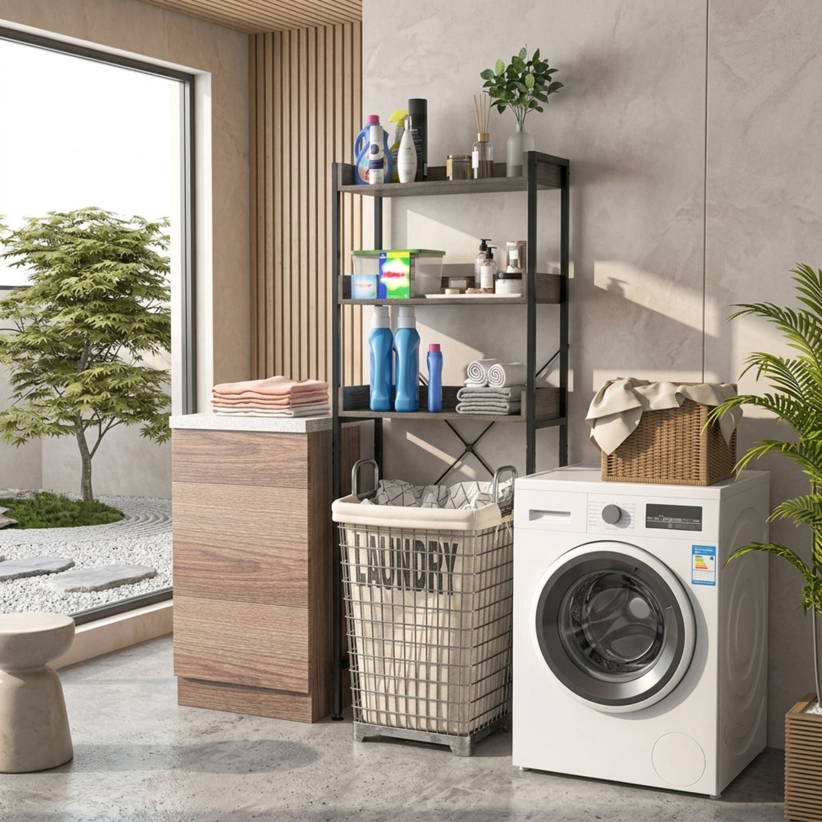 Vebreda Over-the-Toilet Storage, Over The Toilet Storage Rack with Hooks and Adjustable Bottom Bar, Large Storage Space, Make Full Use of Space