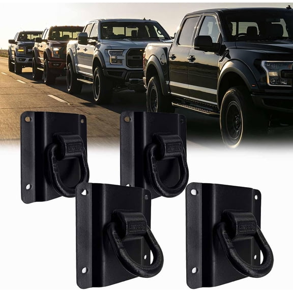 4 count Heavy Duty Tie Down Anchors Compatible with 2015-2025 F150 F250 F350 & 2026 Bed Tie Downs Replace# FL3Z-99000A64-B & FL3Z-9928408-AB(Black).