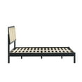 Walker Edison Boho Rattan-Panel Queen Platform Bedframe, Black ...