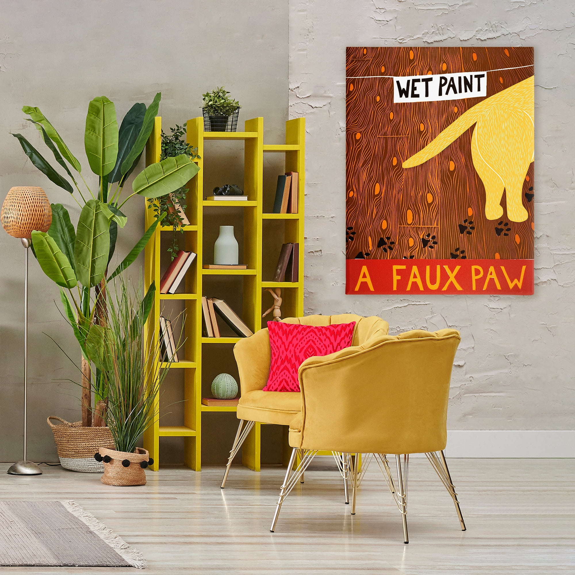 Wet Paint Faux Paw Canvas Wall Art, design by Stephen Huneck