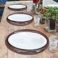 thumbnail image 4 of Beaded Placemats Set of 4 for Dining Table, Table Placemats, 14 Inches Round - Red Silver, 4 of 8