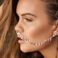 thumbnail image 3 of Nose Hoop Chain Tassel: Punk Nose Septum Ring Chain Non Piercing Nose Jewelry, 3 of 6