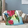 thumbnail image 4 of Hummingbird Bird with Flowering Paradise Throw Blanket Ultra Soft Warm All Season Decorative Fleece Blankets for Bed Chair Car Sofa Couch Bedroom 60"X50", 4 of 6