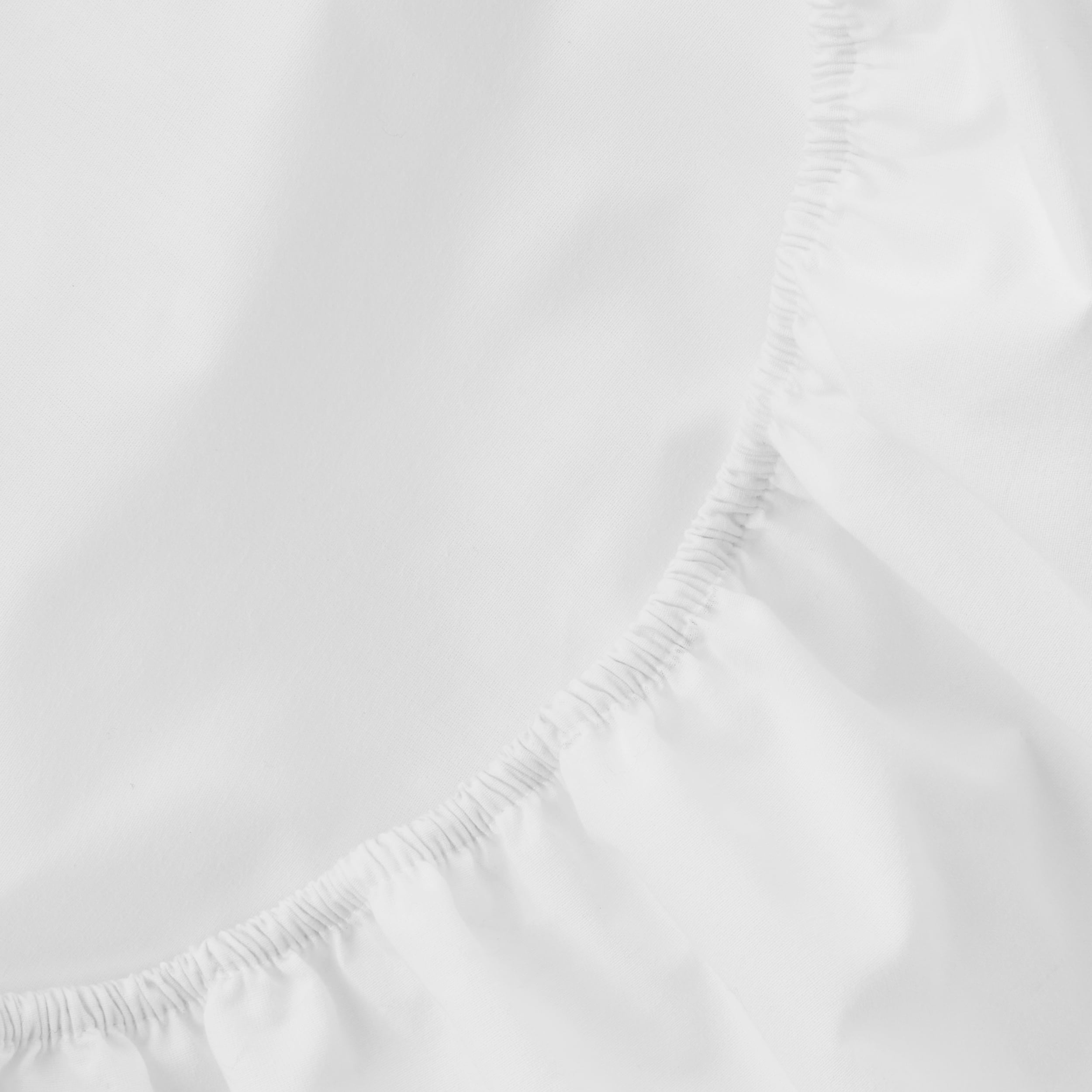 Mainstays 300 Thread Count Easy Care White Cotton Blend Percale Fitted Bed Sheet, Twin