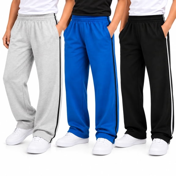 Tuff Guys Boys Sweatpants 3-Pack Performance Fleece Athletic Pull-On Pants for Boys