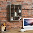 MyGift 9 Cube WallMounted Vintage Gray Wood Organizer Shelf