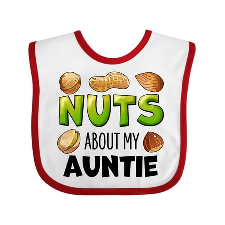 

Inktastic Nuts About My Auntie Peanut Almond Pistachio Gift Baby Boy or Baby Girl Bib