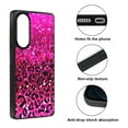 thumbnail image 2 of WIRESTER Shockproof Soft Rubber Cover Case for Samsung Galaxy S25 Edge 6.7 inch 2025, Hot Pink Glitter Sparkle With Black Pink Glitter Leopard, 2 of 5