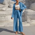 thumbnail image 3 of BXINGOHAI Women's Fall Lounge Sets 2 Piece Outfit Tracksuits Casual Long Sleeve Tops High Waisted Sweatpants Set Sky Blue M, 3 of 6