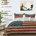 thumbnail image 3 of Vintage US Flag Duvet Cover Set Full Size, Patriotic Retro 4 Piece Soft Microfiber Bedding Set with 1 Duvet Cover, 1 Flat Sheet, 2 Pillowcases, 3 of 9