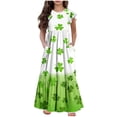 thumbnail image 2 of LOVZFMLL Robe d'Été à Manches Courtes Col Rond Couleur Unie, 2 of 4