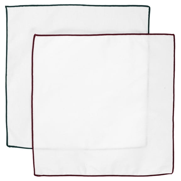 LOLIPPYY 2Pcs Cotton Handkerchiefs for Men Suit White Pocket Square Wedding Decoration