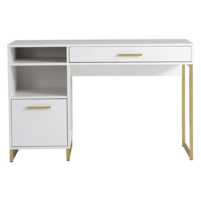 Mainstays Wood & Metal Writing Desk with 1 Drawer and 1 Door for Teen Adult,29.92 in