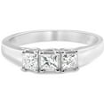 thumbnail image 2 of Pompeii 1ct Three Stone Princess Cut Diamond Ring 14K White Gold (H/I,I1), 2 of 4