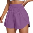 thumbnail image 2 of Tittly Shorts for Women Sweatpants Women Womens Solid Casual Running Shorts Workout Elastic Waist Athletic Yoga Pants Sports Pants Yoga Pants High Waisted Shorts Purple M, 2 of 5
