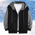 thumbnail image 2 of Tisuna Mens Color Block Zip Up Drawstring Hoodies Casual Long Sleeve Outerwear Jackets Warm Hooded Sweatshirts For Sportswear, 2 of 7