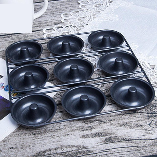 1 piece de tarta Antiadherente de material acero Al Carbono DIY Herramienta Para Hornear 9 Agujeros BLESIY Molde de pastel antiadherente