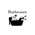 thumbnail image 3 of Adhesivos de pared de PVC con silueta de mujer en bañera, 3 of 4